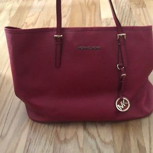 Authentic red michael kors bag